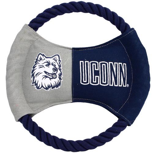 Connecticut Huskies (UConn) 9″ Flying Rope Disk Dog Toy