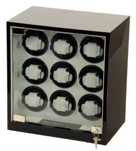 Nine Watch Winder Wood wDigital LCD Display Powered wMabuchi Motors Nine Watch Winder Wood wDigital LCD Display Powered wMabuchi Motors