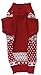 Lanyarco Red Christmas Dog Sweater Holiday Festive Reindeer Clothes Outfit Sweaters for Small Dogs, Small (S) Size 12