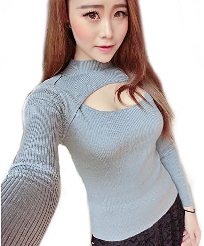 Gotu Womens Sexy Slim Fit Pullover Sweater Tops (Gray)