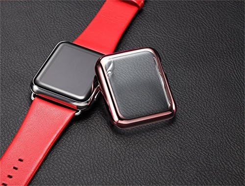 Ultra-Slim Touch Screen Metal Hard Protector + Soft TPU Case Cover For Apple Watch iWatch 42mm (ROSE GOLD)