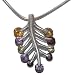 Girls Pendant with Chain Silver Multi Gemstone Jewelry 1.5 inches (gpndt030)