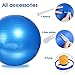 Evaline Stability Antiburst Slip Resistant Exercise Balance Fitness Swiss PVC Yoga Ball with Foot Pump Blue 75 Centimeter