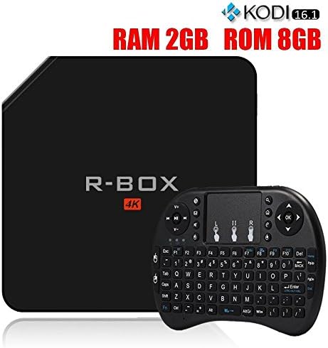 Cyclingkit R BOX Android 5.1 Lollipop TV Box RK3229 2GB/8GB Kodi 16.1 Fully Loaded 4K TV Digital Display Receiver Support 4K H.265 Video Decoder Streaming Media Player (R BOX(with mini keyboard))