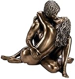 IMAGE OF Enraptured in Love Nude Lovers Romantic Bronze Desktop Table Sculpture Statue