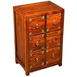 Antique-Style 6-Drawer Wood Cabinet