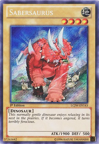 Yu-Gi-Oh! - Sabersaurus (LCJW-EN143) - Legendary Collection 4: Joey's World - 1st Edition - Secret Rare