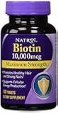 Natrol Biotin 10,000 mcg Maximum Strength Tablets, 100-Count