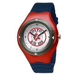 Boston Red Sox Mens MLB Prospect "Big Kids" Watch (Polyurethane Band)