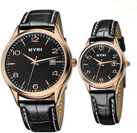 Fashion Leather Strap Watches Simple Popular Quartz Lovers Watch for Women men black Color