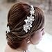 Sunshiny Hair Comb Pin Clip Bridal Prom Silver Wedding Flower Pearls Crystal Tiara