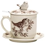 Brown Toile Songbird Infuser Mug