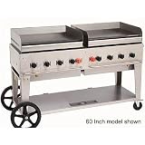 Crown Verity Gas Grills 72 Inch Propane Gas Mobile Outdoor Griddle