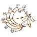 Buyinhouse New Fashion Ladies Girls Golden Plated Flashing Rhinestones Crystals Cute Animals Style Brooches Corsage Pin Clips Suitable for Variety Clothes and Any Occasions