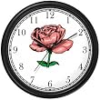 Pink Rose - Flower Wall Clock by WatchBuddy Timepieces (Black Frame)