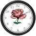 Pink Rose - Flower Wall Clock by WatchBuddy Timepieces (Black Frame)