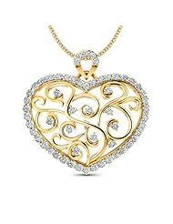 Diamond (0.66 Ct, IJ-SI), 18 Kt Yellow Gold Alucinor Pendant