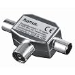 Hama Antennen-Verteiler (Koax-Kupplung, 2 Koax-Stecker) [Amazon Frustfreie Verpackung]