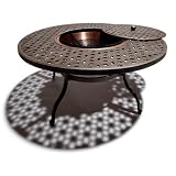 Strathwood Shaw Cast Aluminum Round Table with Fire Pit