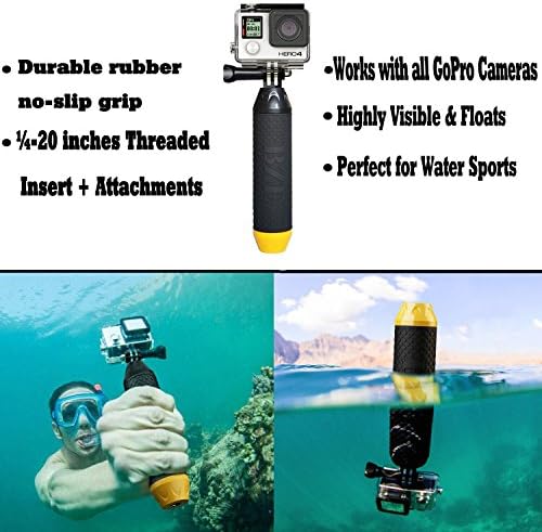 Black Pro the Handler Floating Hand Grip for Gopro Hero4 Session Gopro Hero3 Gopro Hero3+ and Other Gopro Hero Cameras