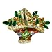 Pugster Basket Of Flowers Brooch