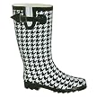 Women's Houndstooth Rain Boots - Black/White