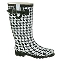 Women's Houndstooth Rain Boots - Black/White