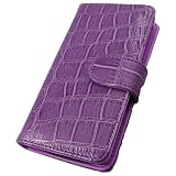 がうがう！ docomo Xperia arc (SO-01C) / X12 専用 よこ開き Bi-fold ブックタイプ レザー調ケース, クロコダイルスタイル・パープル X12-CL-04