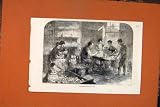 MATCHBOX MAKERS BOW LONDON MEN FAMILY OLD PRINT 1871
