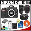 Nikon D90 Digital SLR Camera + Tamron 28-80mm + 70-300mm Di Macro Lens + 16GB Card + EN-EL3e Battery + Case + Cameta Bonus Accessory Kit