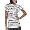 Go International® Short-Sleeve Abstract Stripe Top - Black/ White