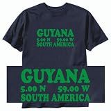 T-SHIRT NAVY BLUE  LONG - LAT GUYANA 