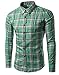 Generic Mens Casual Western Plaid Checked Snap Long Sleeve Shirt