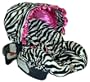 Baby Bella Maya Infant Car Seat Cover in Zebra with Pink Ruffle