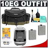 Canon 10EG Digital SLR Gadget Bag + Two LP-E5 Batteries + Charger + Accessory Kit for EOS Rebel XS, XSi & T1i