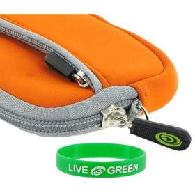 Neoprene Sleeve Case (Orange) for Sony Cyber-shot DSC-W290 Digital Camera Black