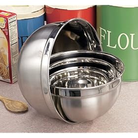 Set of 4 Stainless Steel Deep Mixing Bowls