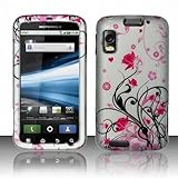 Blossoming Pink Flower Protective Hard Rubberized Case Cover Design for AT&T Motorola Atrix 4G