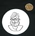 3 button / pin printed with man, black and white, hat, asia, sikh, turban, beard, india