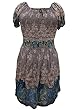 Hippy Empire Peasant Boho Maxi Sun Dress Floral Print Gauzy Dress Small