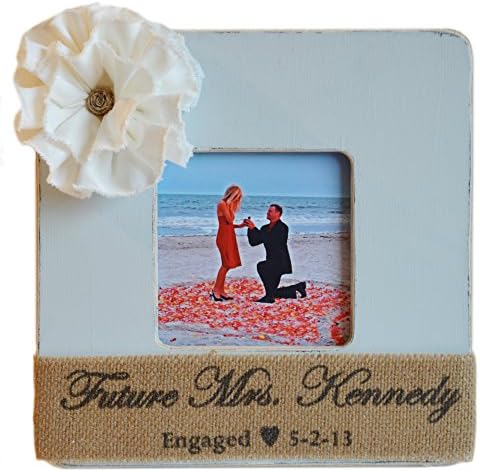 Engagement Picture Frame "Future Mrs. (Last Name) Personalized - Choose Size, Color & Embellishment