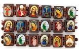 Set of Three Wooden Regligous Bracelets with Photographs