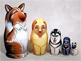 Collie Russian Nesting Doll 5pc./6