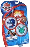 Bakugan Battle Brawlers New Vestroia Bakuglow Series Starter Pack Set with Aquos Blue Spindle, Ventus Green Pyro Dragonoid Motra, Mystery Brown Subterra Bakugan, 3 Ability Cards and 3 Metal Gate Cards