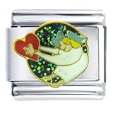Angel Holding Heart Religious Italian Charms Bracelet Link