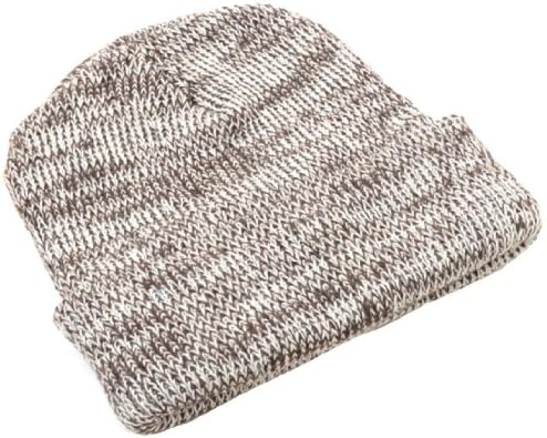 ECOSCO Men Women Unisex Girl Stripes Slouchy Knit Beanie Crochet Rib Hat Cap (Coffee)