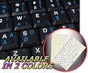 PROGRAMMER DVORAK KEYBOARD STICKERS WITH BLUE LETTERING ON TRANSPARENT BACKGROUND