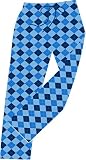 Adult Blue Argyle Cotton Jersey Novelty Print Pants