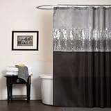 UPC 848742000182 product image for Lush Decor Night Sky Shower Curtain, 72-Inch by 72-Inch, Black/Gray | upcitemdb.com