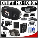 Drift Innovation HD 1080p Digital Video Action Camera Camcorder with 16GB Cards + Suction Cup Windshield Mount + Battery + Case + Accessory Kit